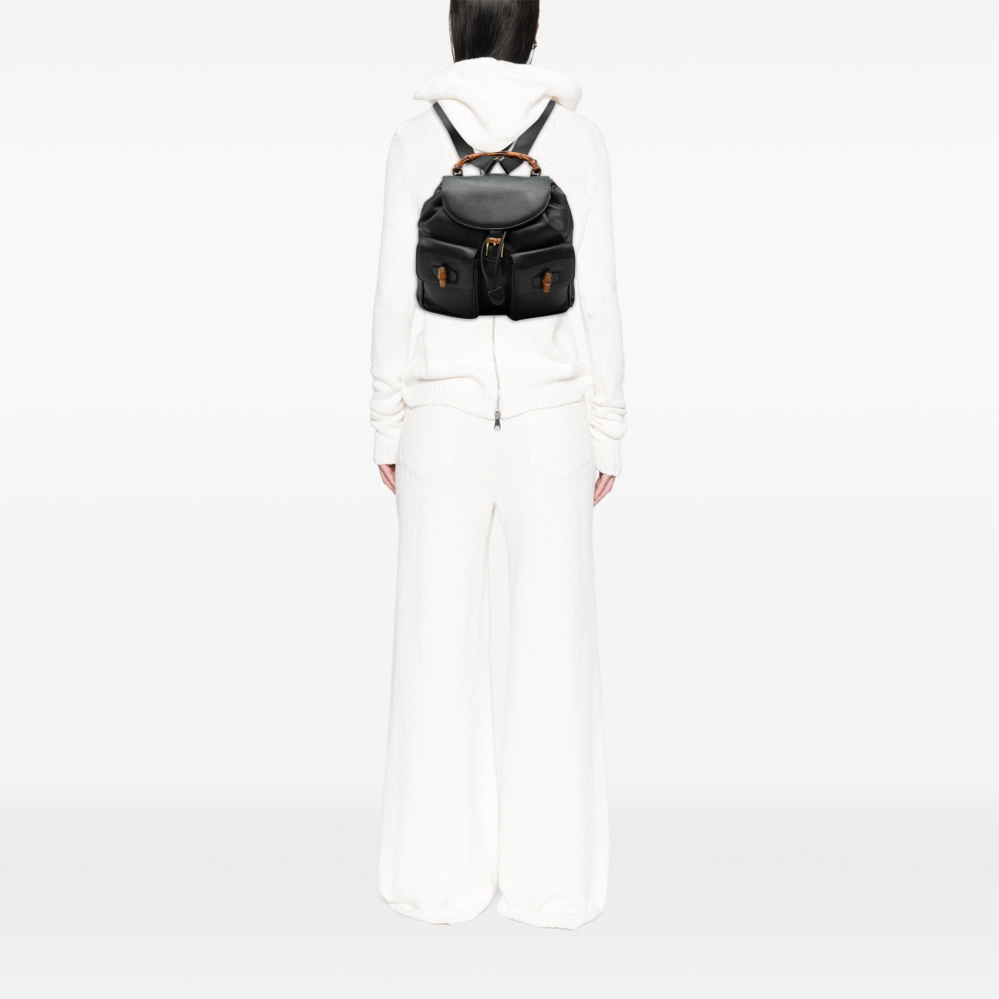 Calfskin Bamboo Drawstring Backpack - Image 7
