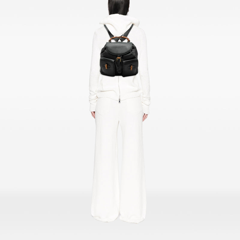 Calfskin Bamboo Drawstring Backpack - Image 7
