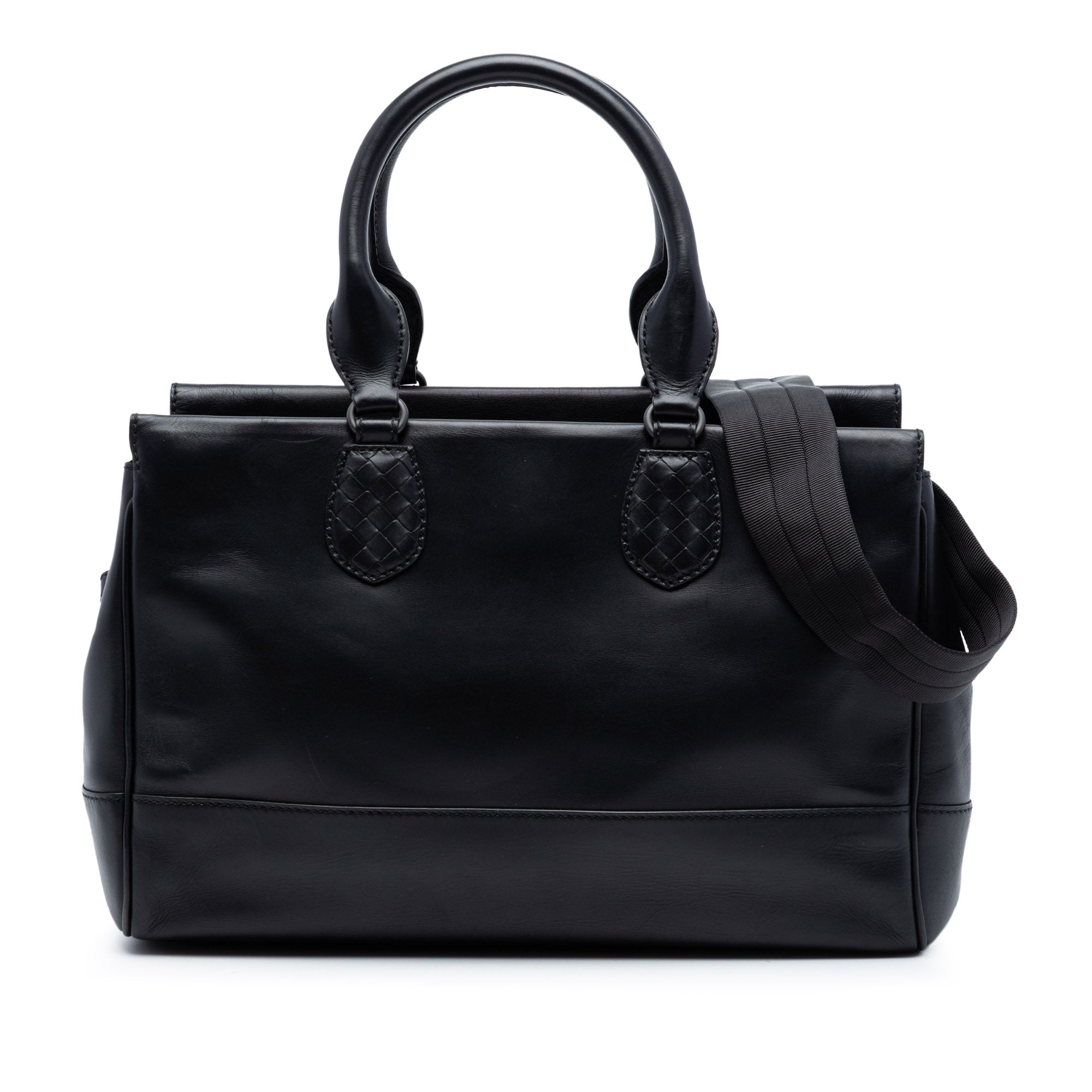 Intrecciato Trimmed Leather Ducale Top Handle Bag - Image 1