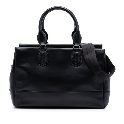 Intrecciato Trimmed Leather Ducale Top Handle Bag - Image 1