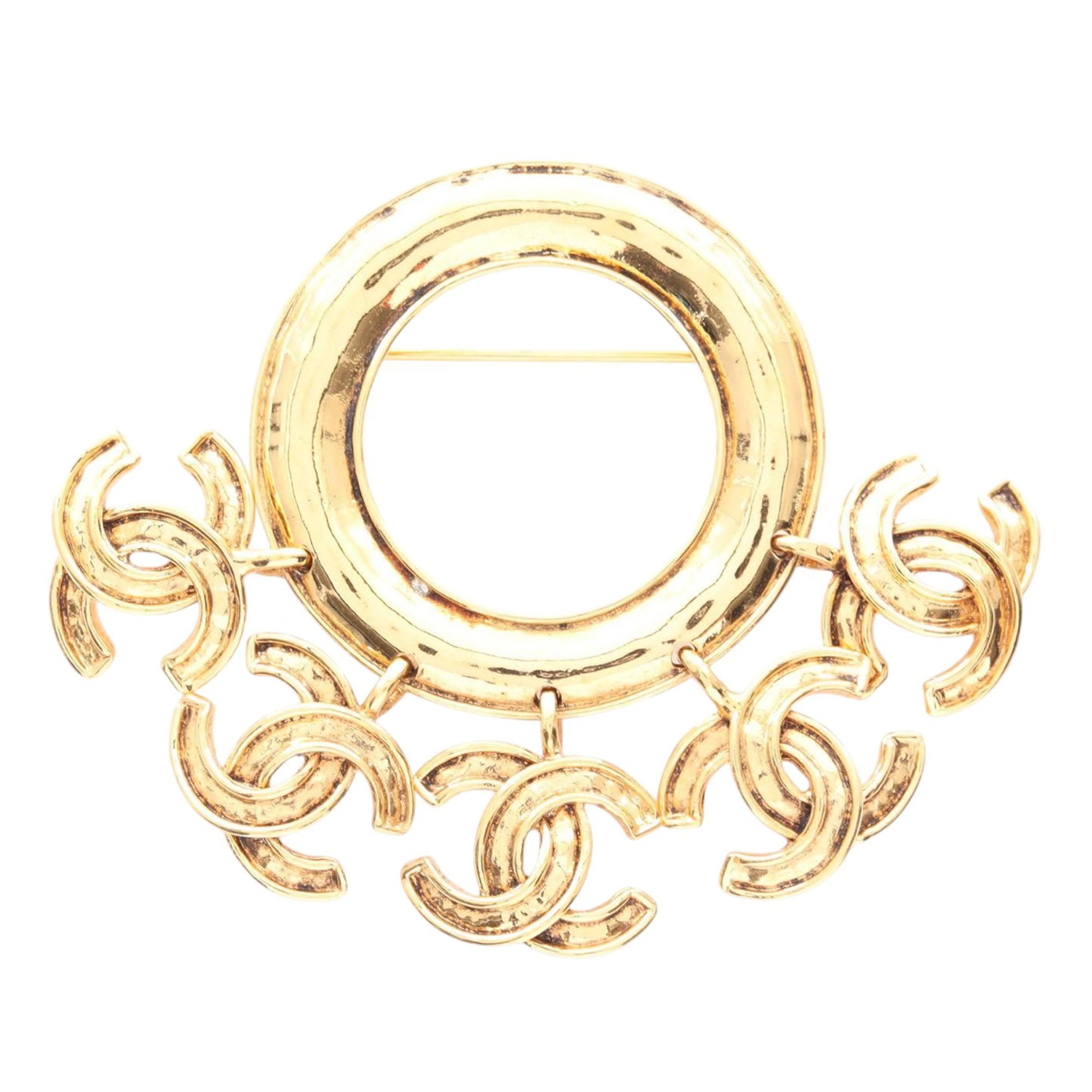 Gold Plated Multi CC Round Brooch - Image 1