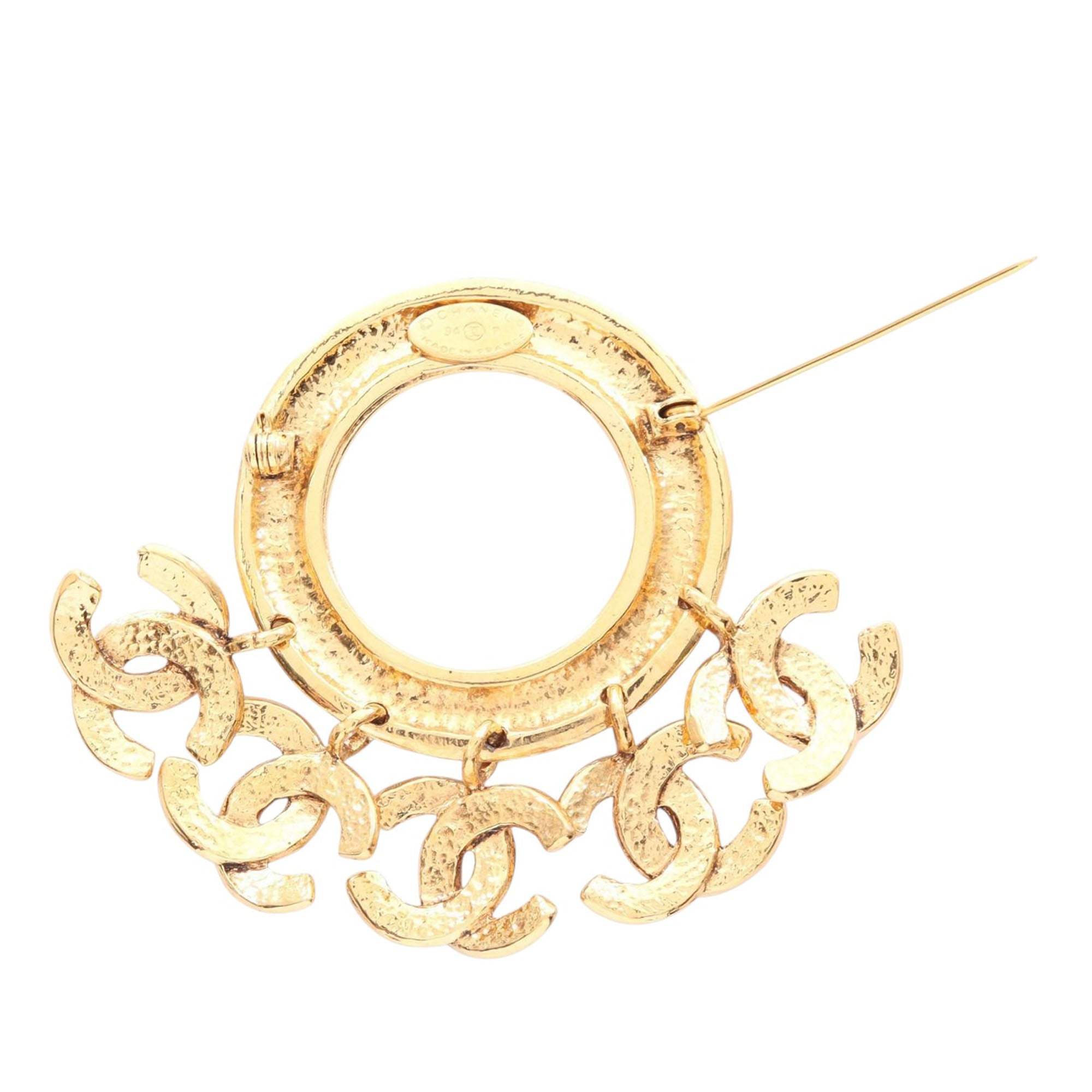 Gold Plated Multi CC Round Brooch - Image 2