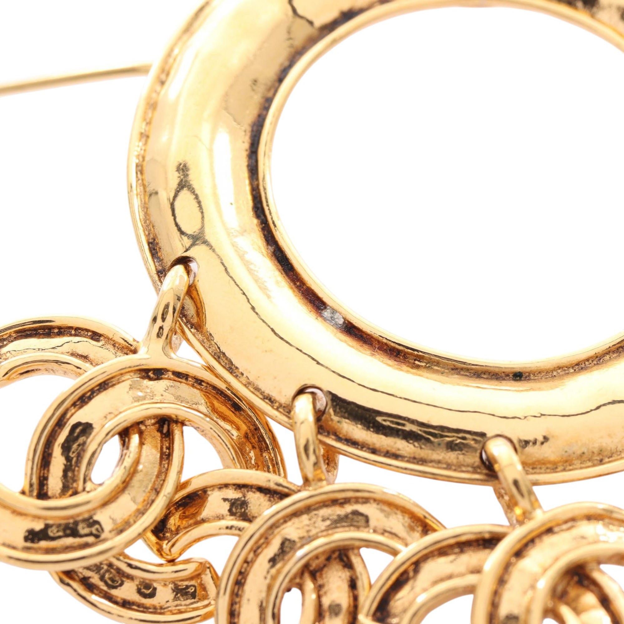 Gold Plated Multi CC Round Brooch - Image 4