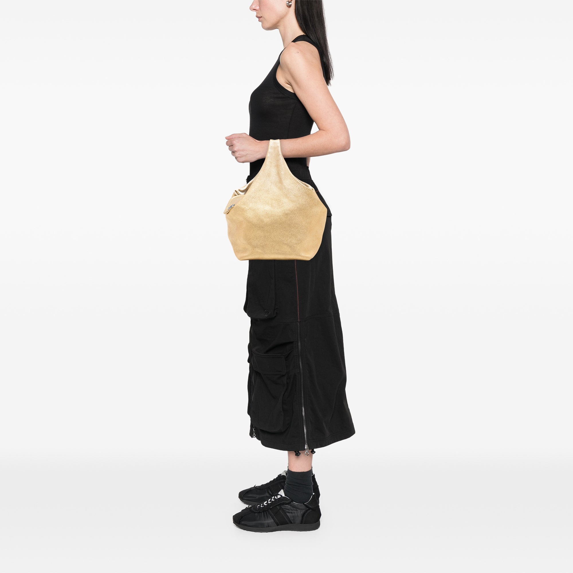 CC Metallic Lambskin Hobo - Image 7