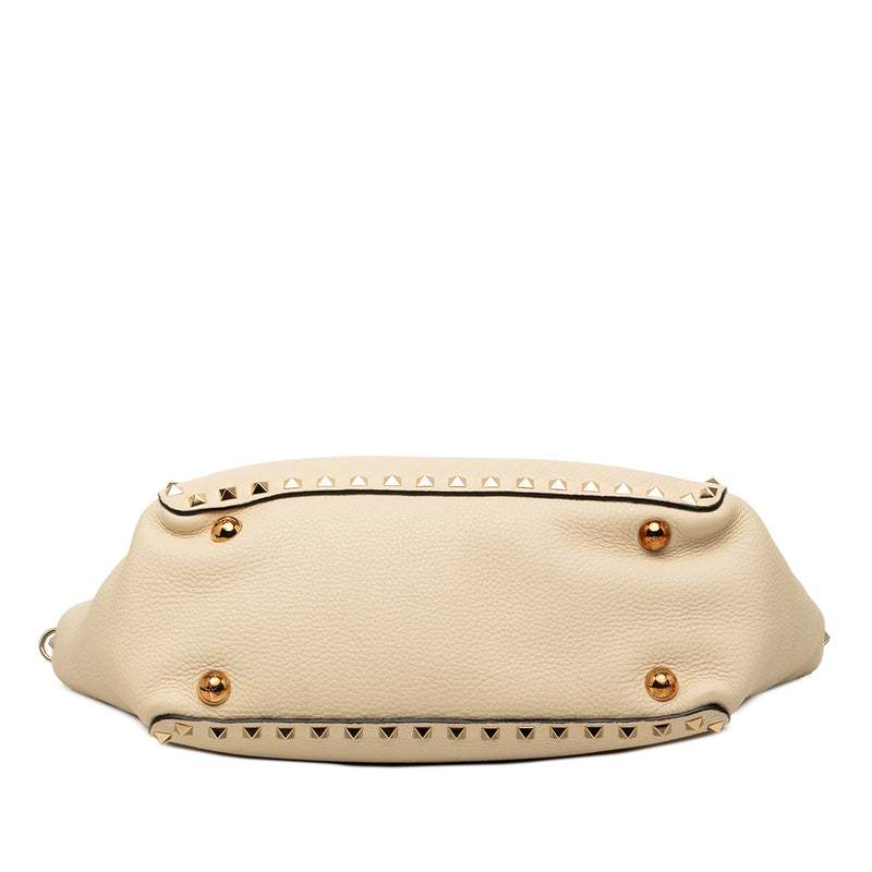Small Grained Calfskin Rockstud Trapeze Satchel - Image 3