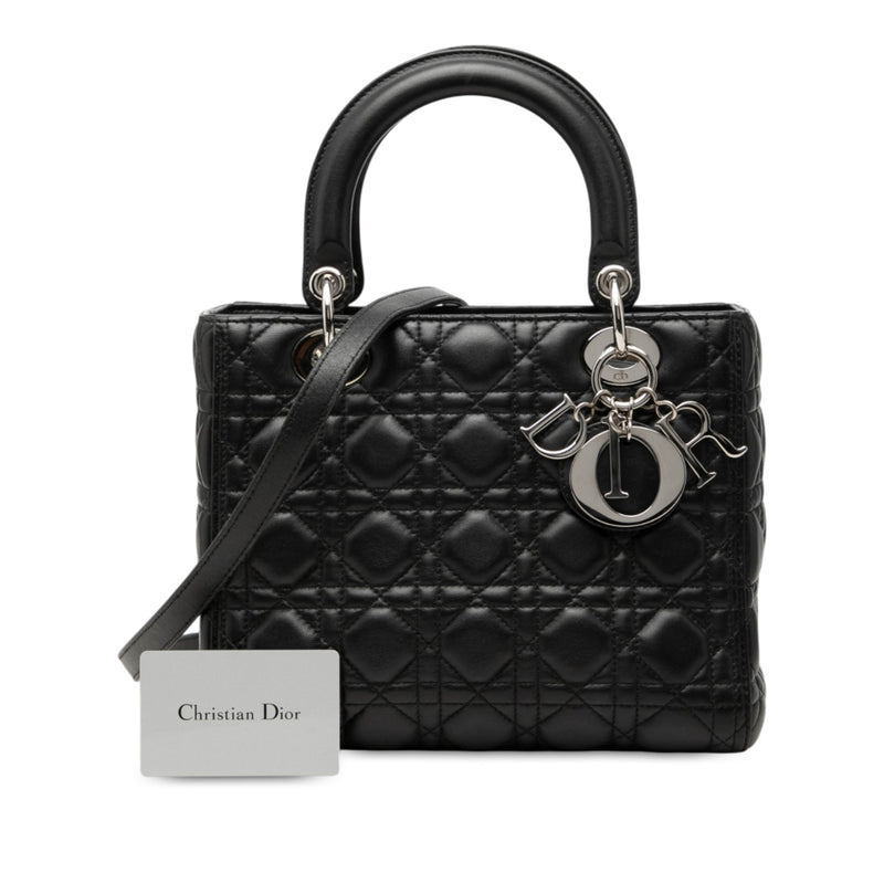 Medium Lambskin Cannage Lady Dior - Image 7