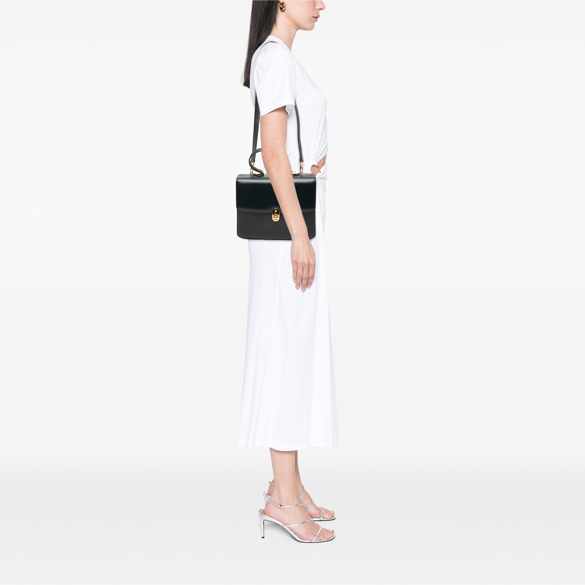 Calfskin Turnlock Sideline Handbag - Image 7