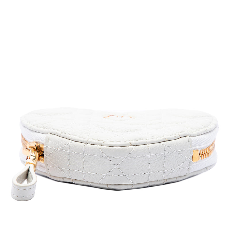 DiorAmour Calfskin Cannage Caro Heart Pouch With Chain - Image 3