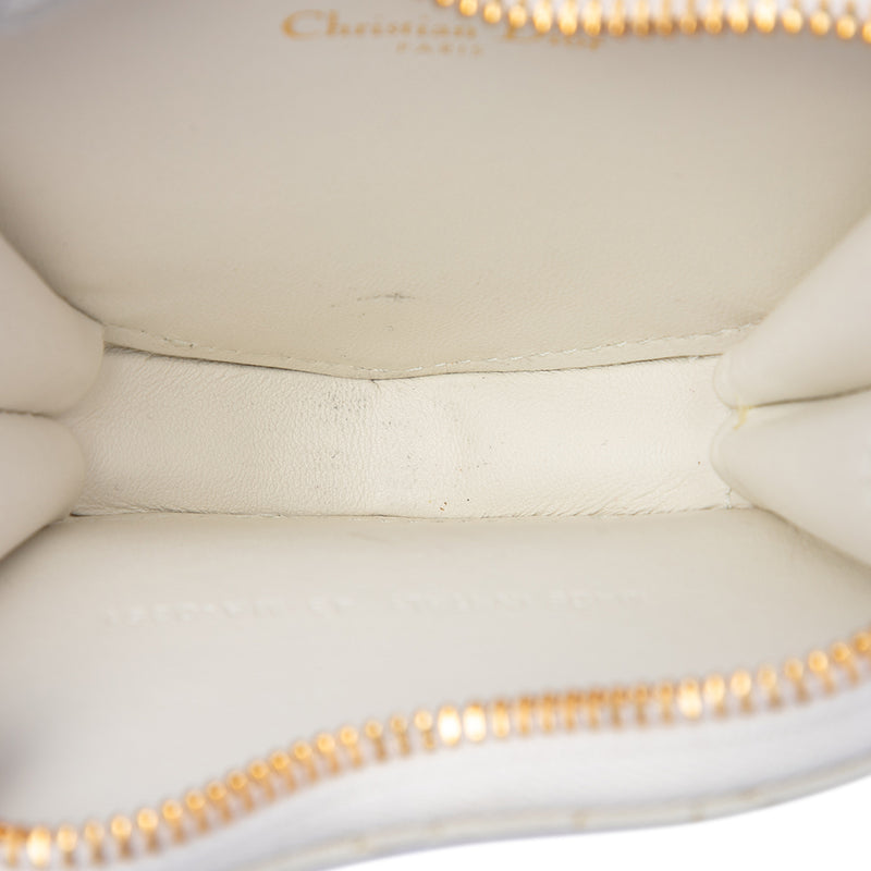 DiorAmour Calfskin Cannage Caro Heart Pouch With Chain - Image 4