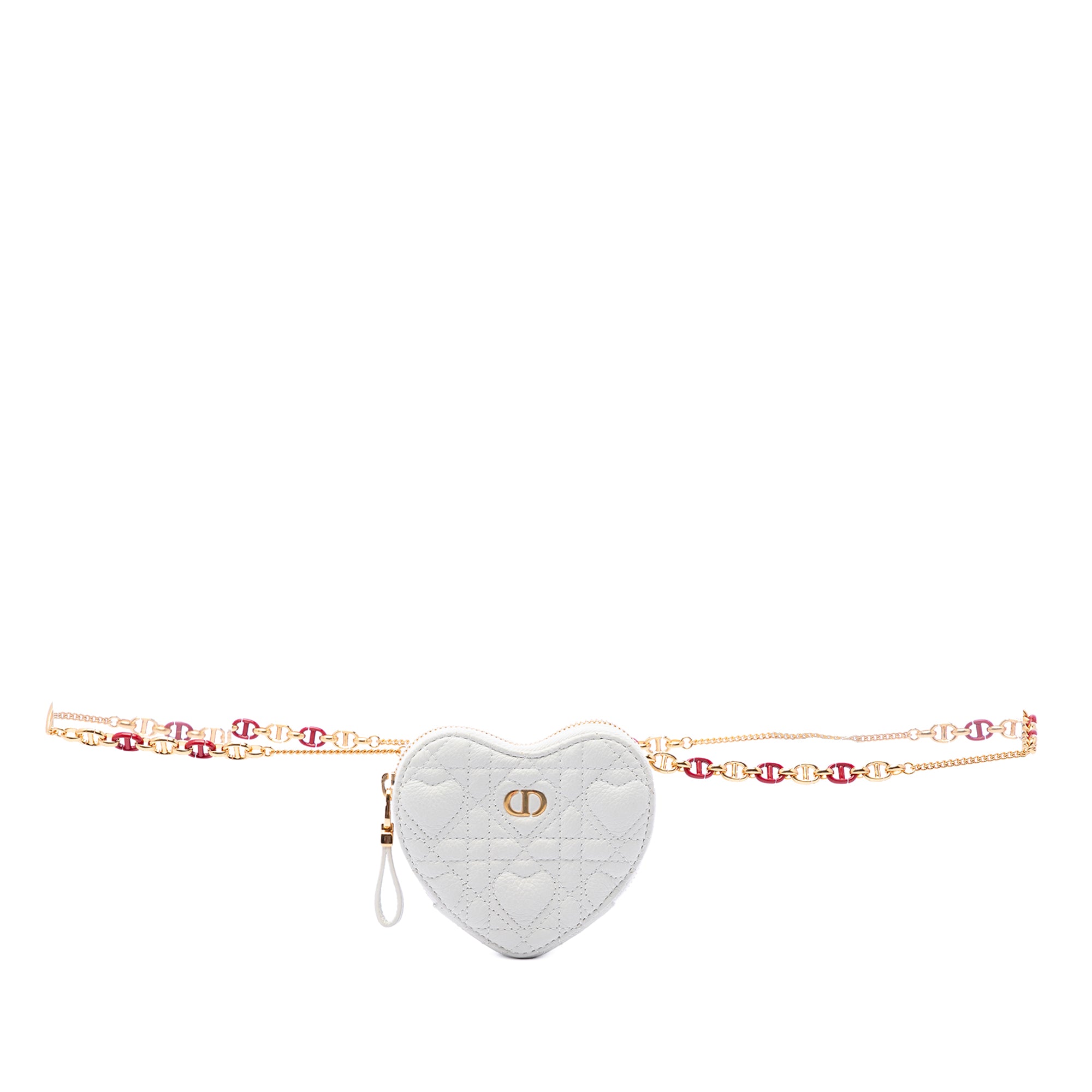 DiorAmour Calfskin Cannage Caro Heart Pouch With Chain - Image 6