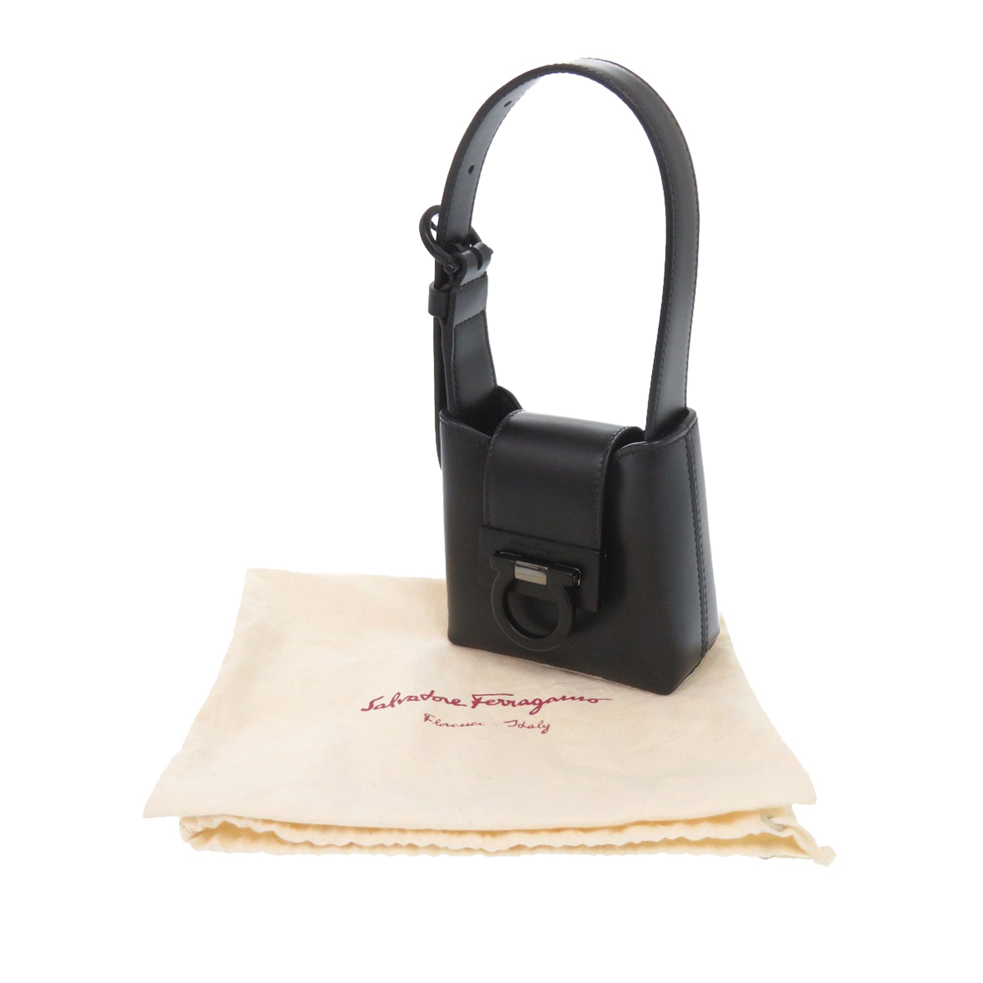 Leather Gancini Trifoglio Handbag - Image 12