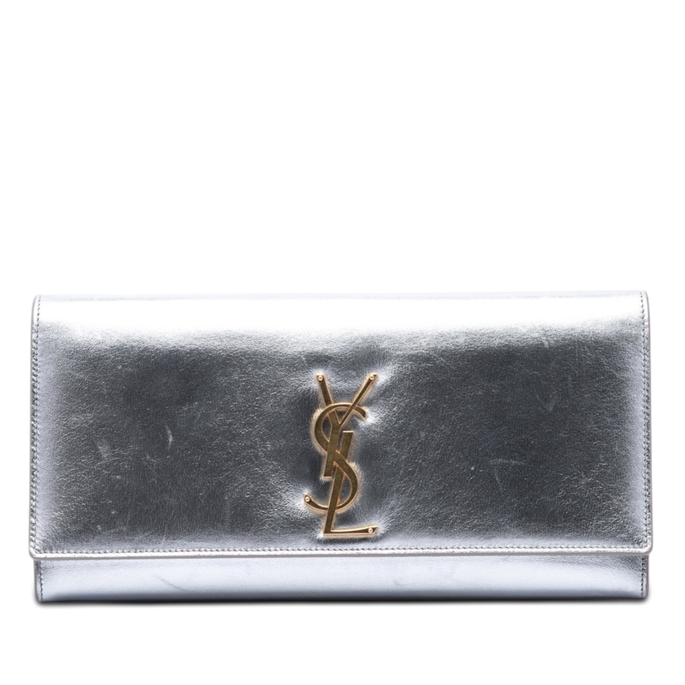 Smooth Metallic Calfskin Monogram Cassandre Clutch - Image 1