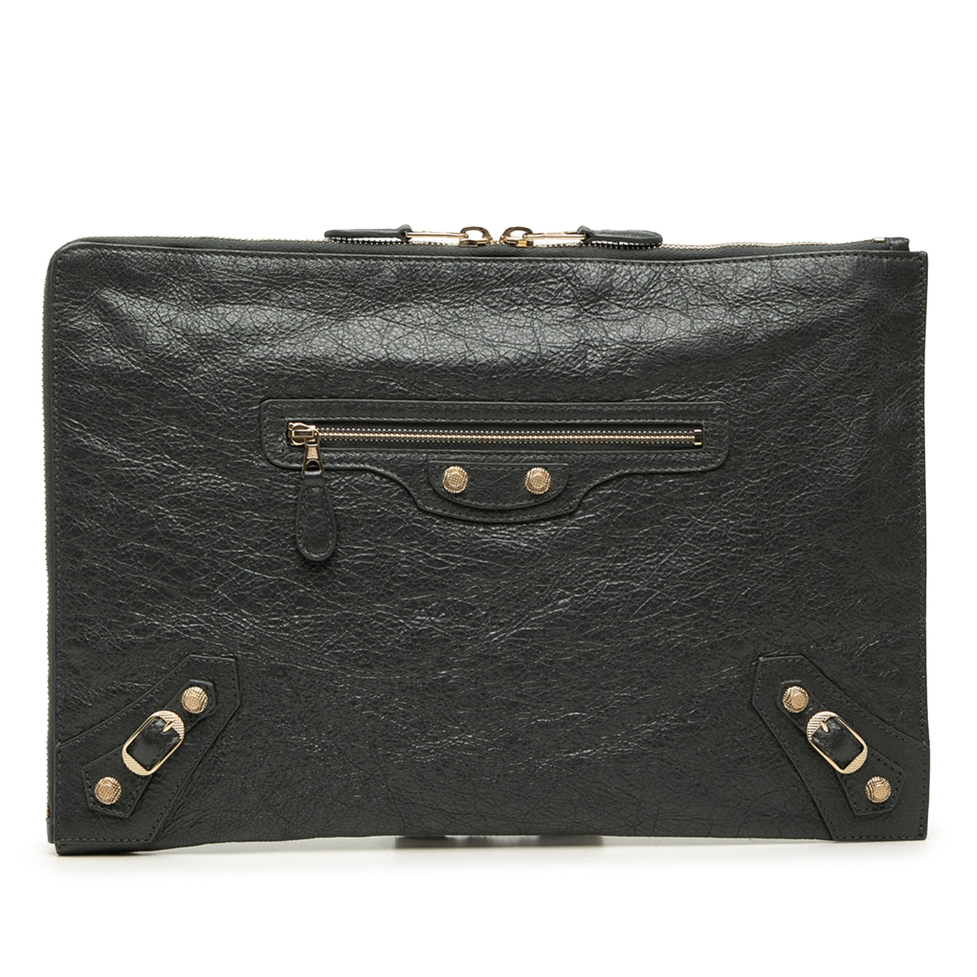 Lambskin Motocross Giant 12 Zip Around Flat Clutch - Image 1