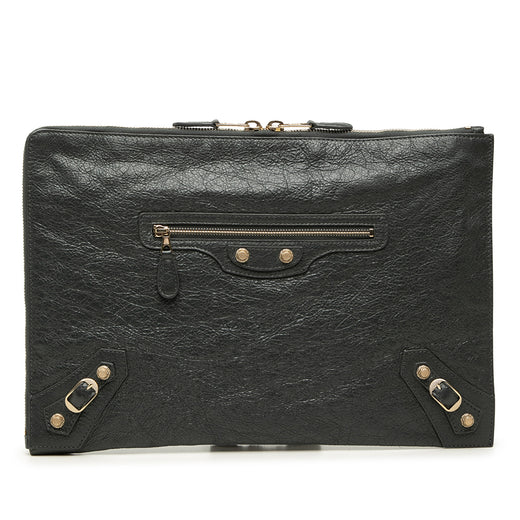 Lambskin Motocross Giant 12 Zip Around Flat Clutch - Image 1