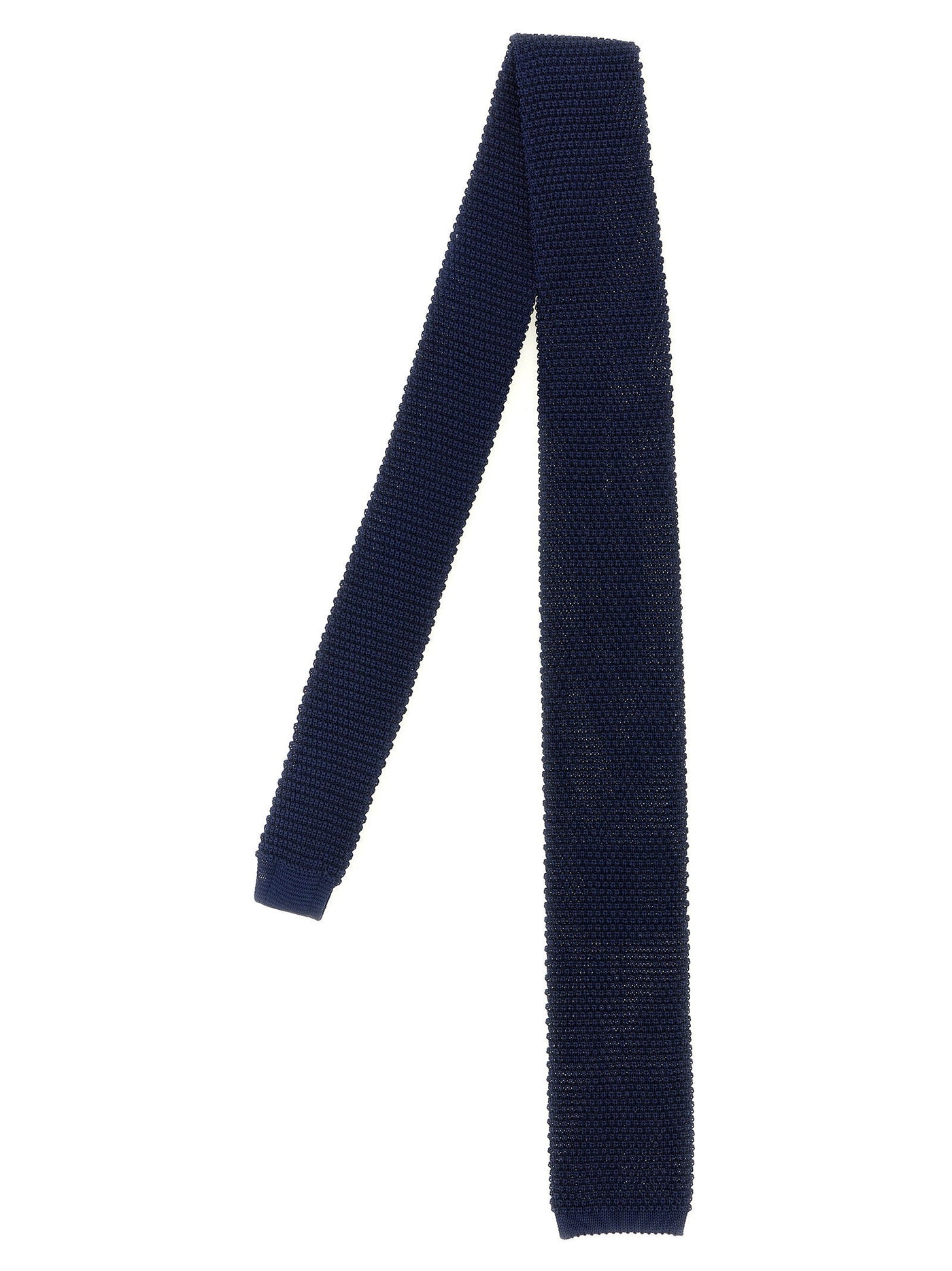 Brunello Cucinelli Silk Knit Necktie — Navy Neckties