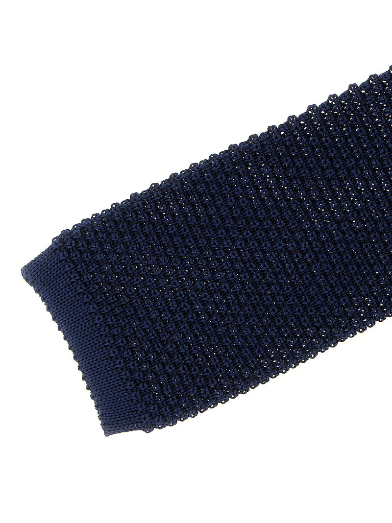 Brunello Cucinelli Silk Knit Necktie — Navy Neckties