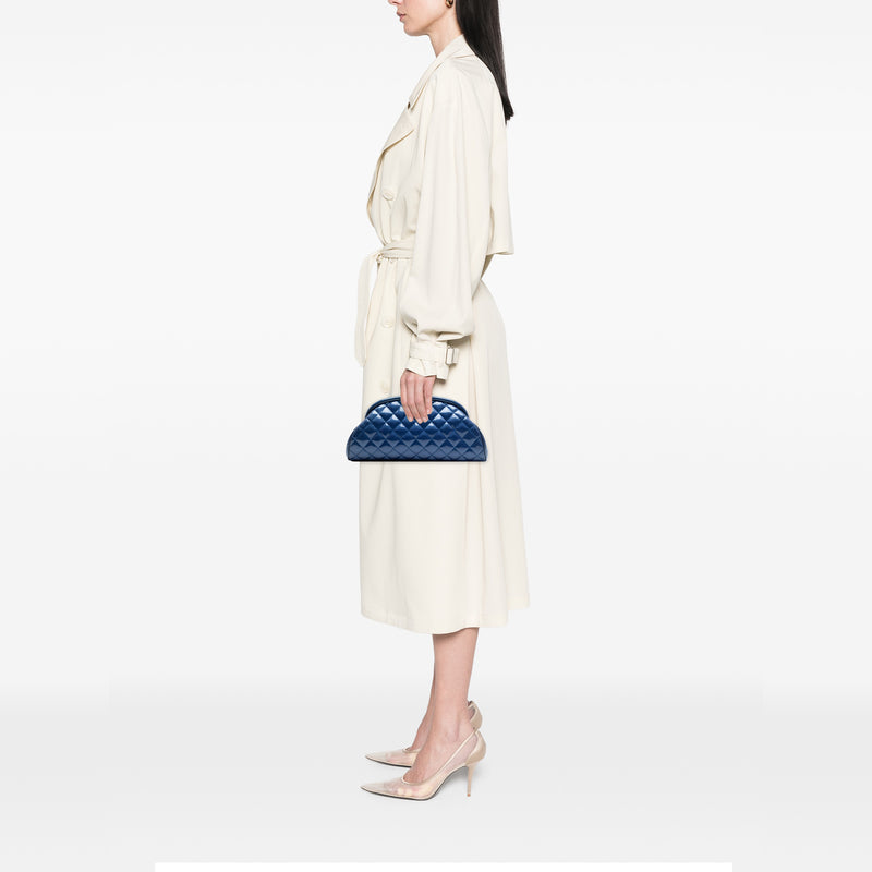 Quilted Patent Timeless Kiss Lock Clutch - Image 6