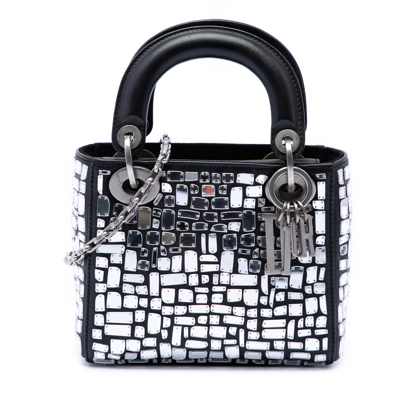 Mini Smooth Calfskin Embroidered Mosaic of Mirrors Lady Dior - Image 1