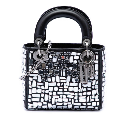 Mini Smooth Calfskin Embroidered Mosaic of Mirrors Lady Dior - Image 1
