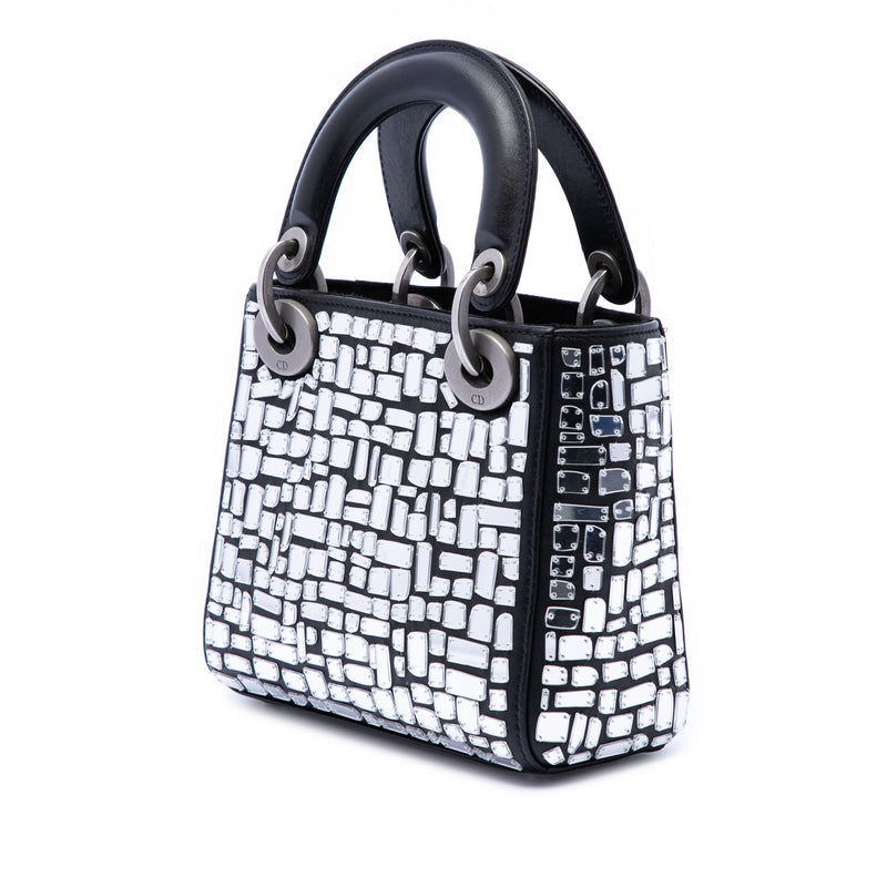 Mini Smooth Calfskin Embroidered Mosaic of Mirrors Lady Dior - Image 2