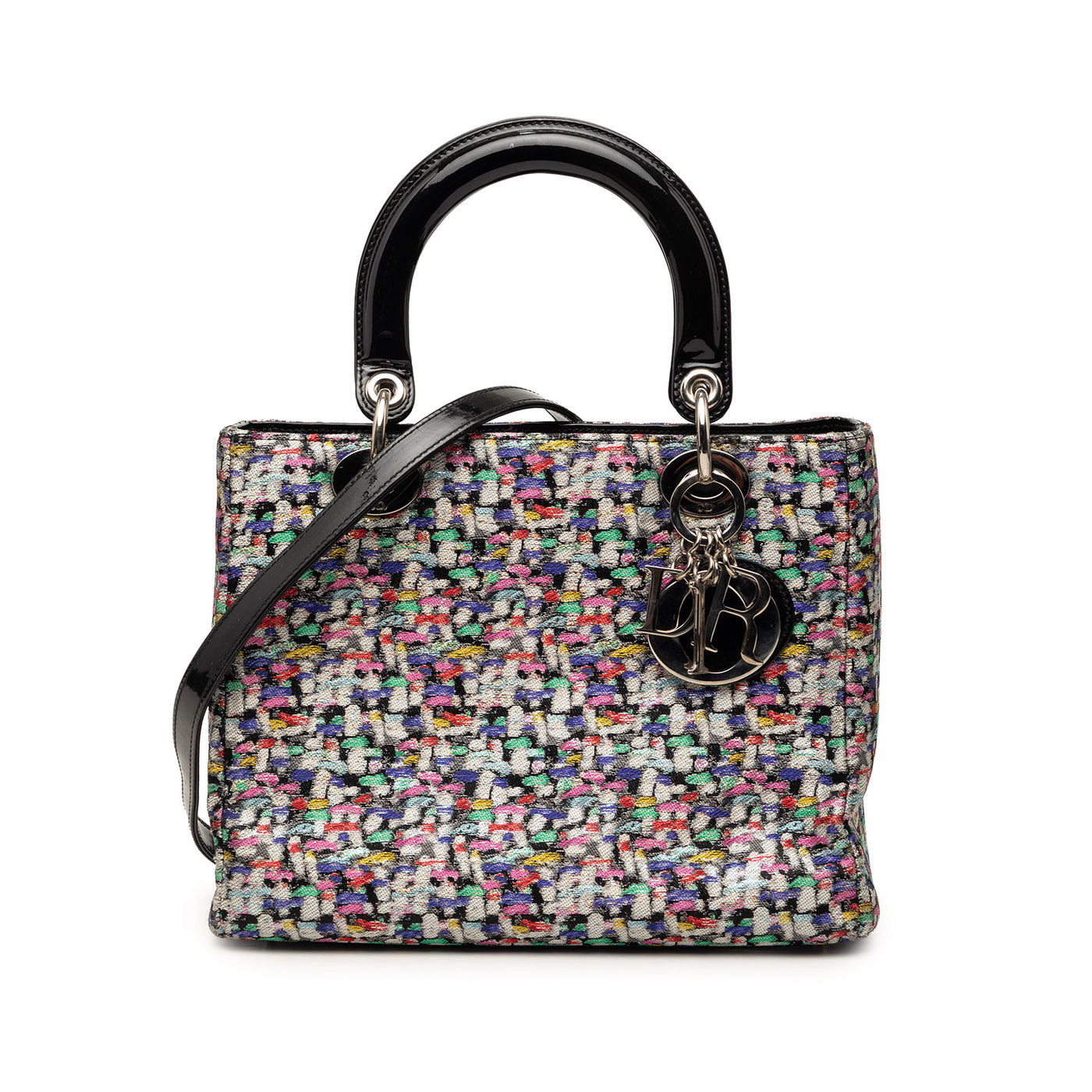 Medium Multicolor Metallic Fabric and Patent Leather Lady Dior - Image 1