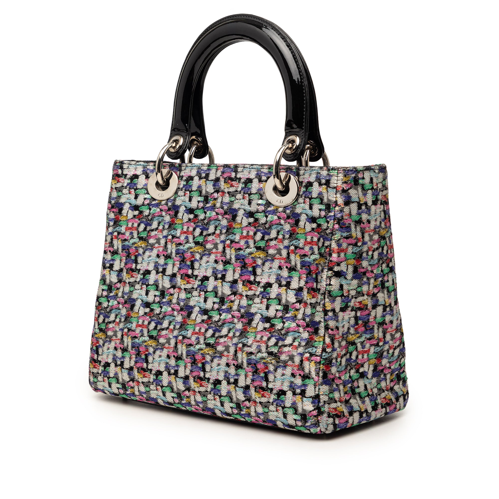 Medium Multicolor Metallic Fabric and Patent Leather Lady Dior - Image 2