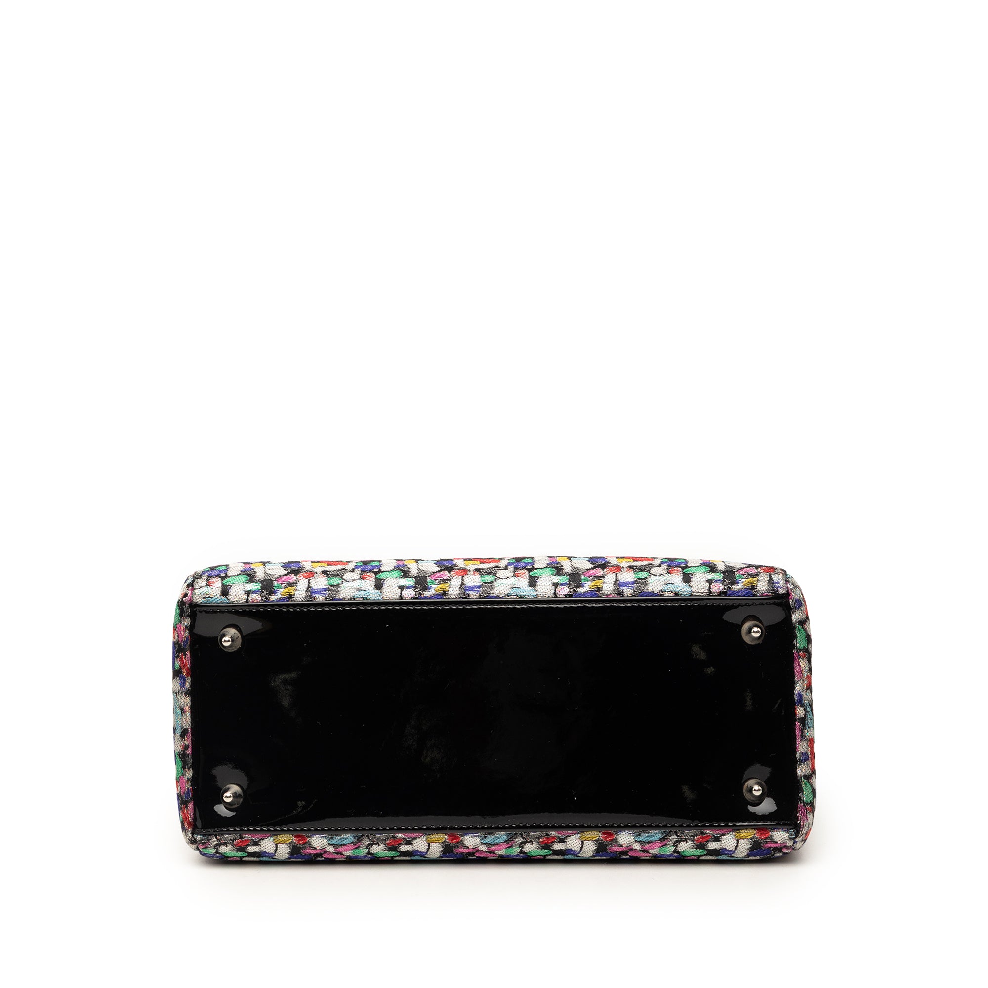 Medium Multicolor Metallic Fabric and Patent Leather Lady Dior - Image 3
