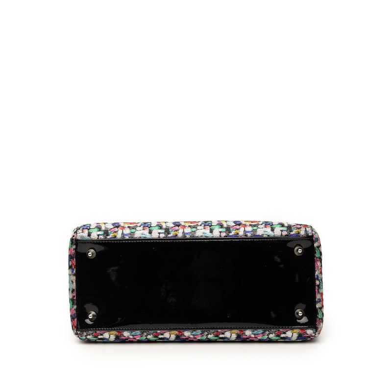 Medium Multicolor Metallic Fabric and Patent Leather Lady Dior - Image 3