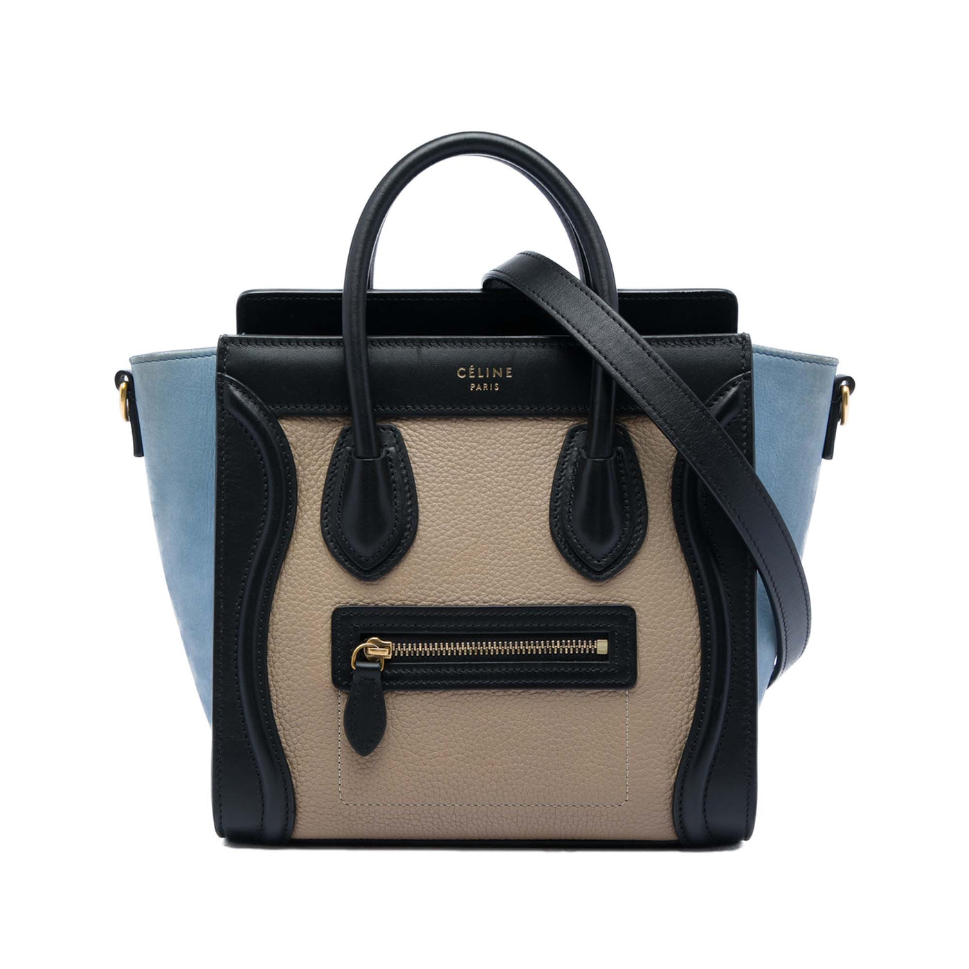 Nano Tricolor Leather Luggage Tote - Image 1