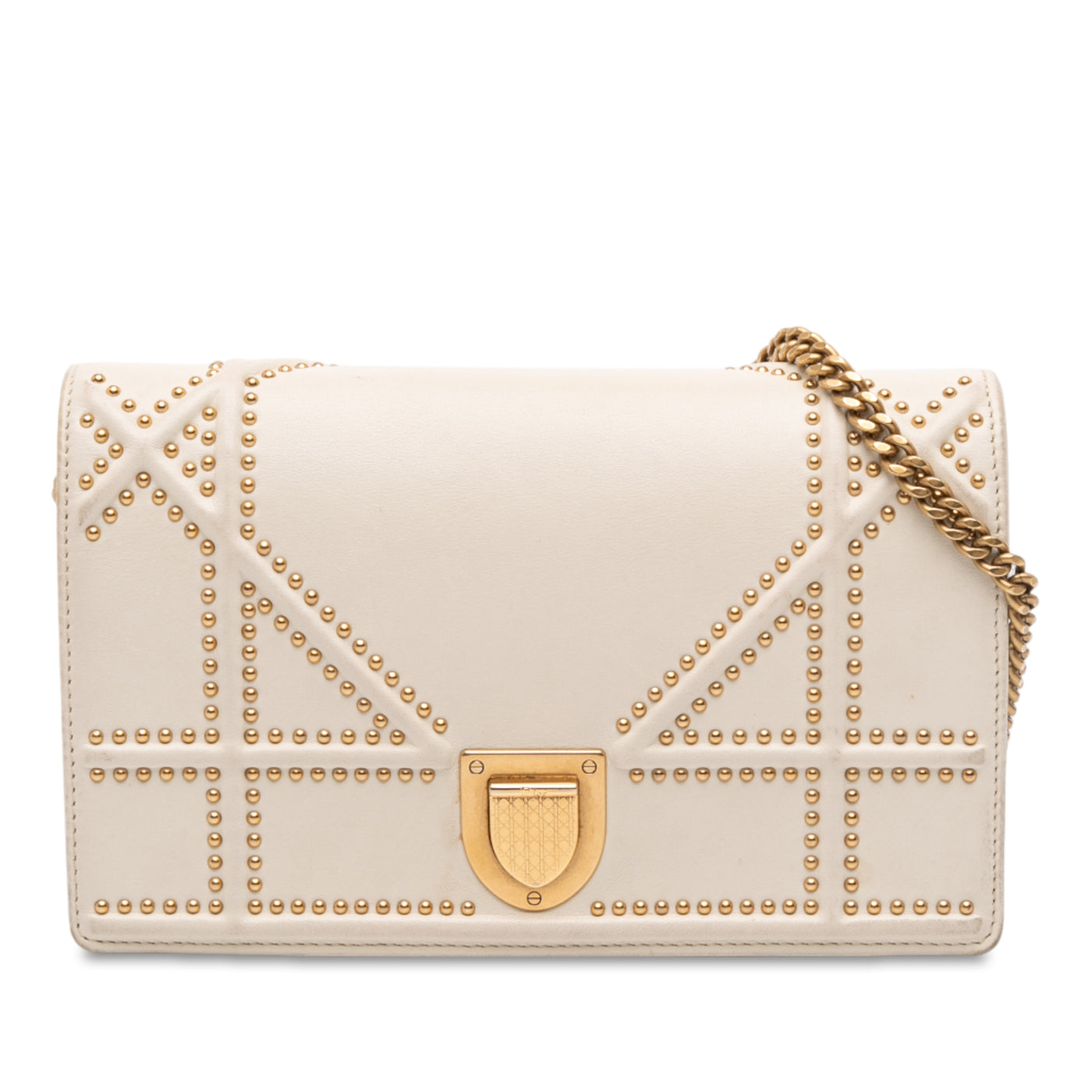 Studded Lambskin Diorama Wallet on Chain - Image 1