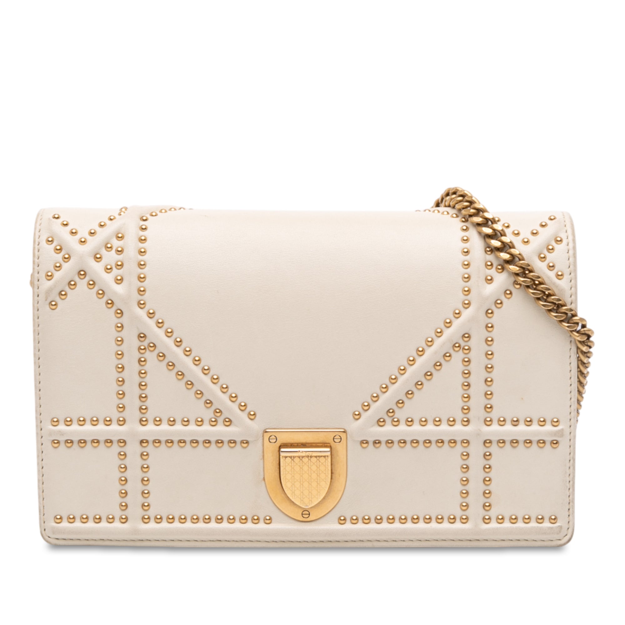 Studded Lambskin Diorama Wallet on Chain - Image 1