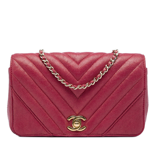 Small Chevron Iridescent Caviar Statement Flap - Image 1