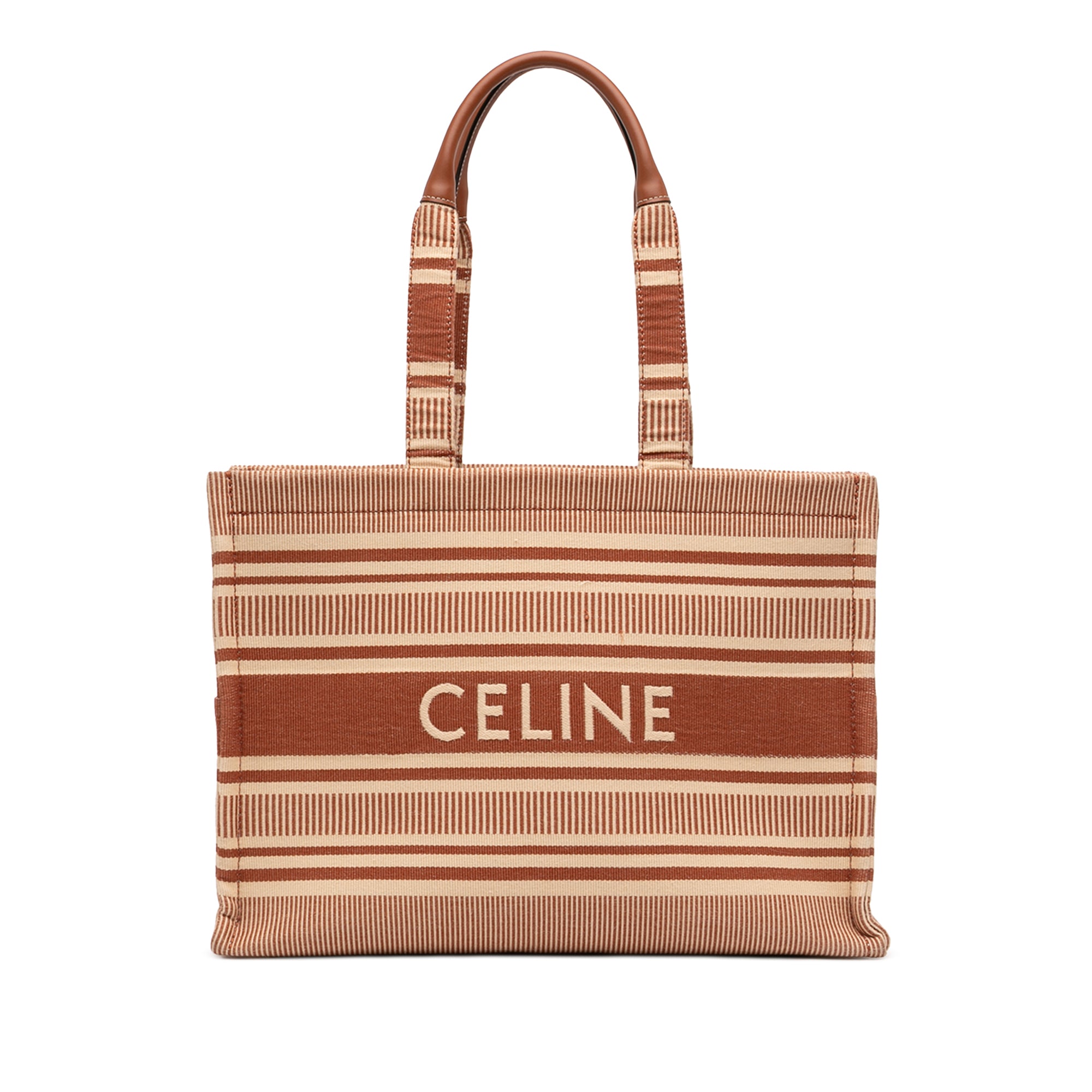 Large Striped Canvas Cabas Thais Tote - Image 1