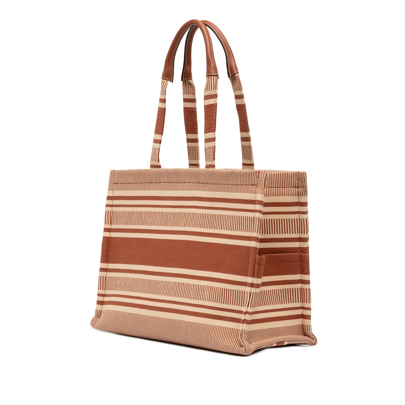 Large Striped Canvas Cabas Thais Tote - Image 2