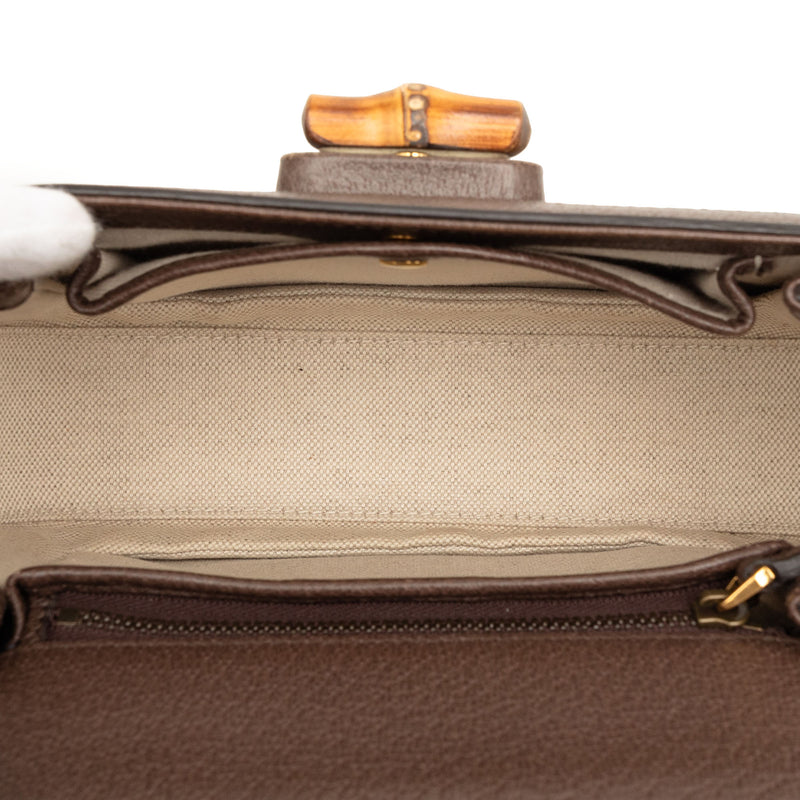 Small Jumbo GG Canvas Web Bamboo 1947 Top Handle Bag - Image 4