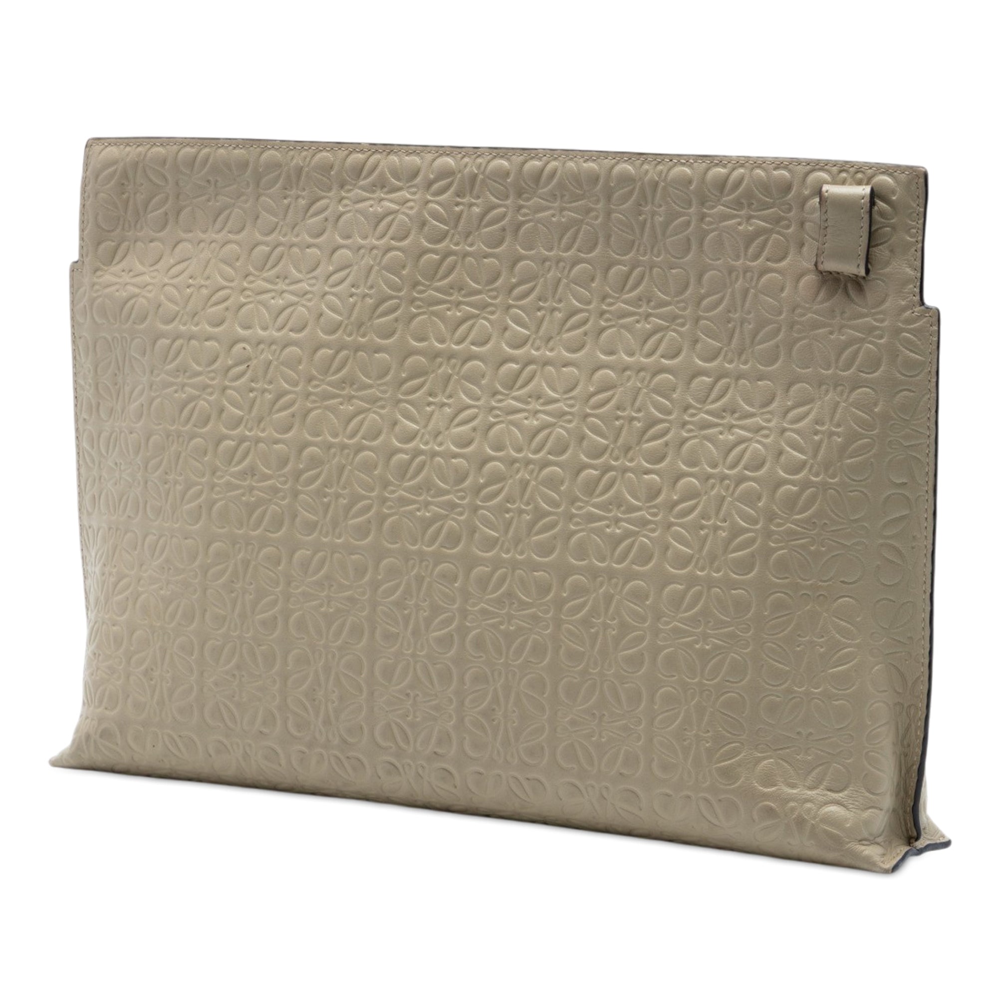 Embossed Anagram Leather Repeat T Clutch - Image 2