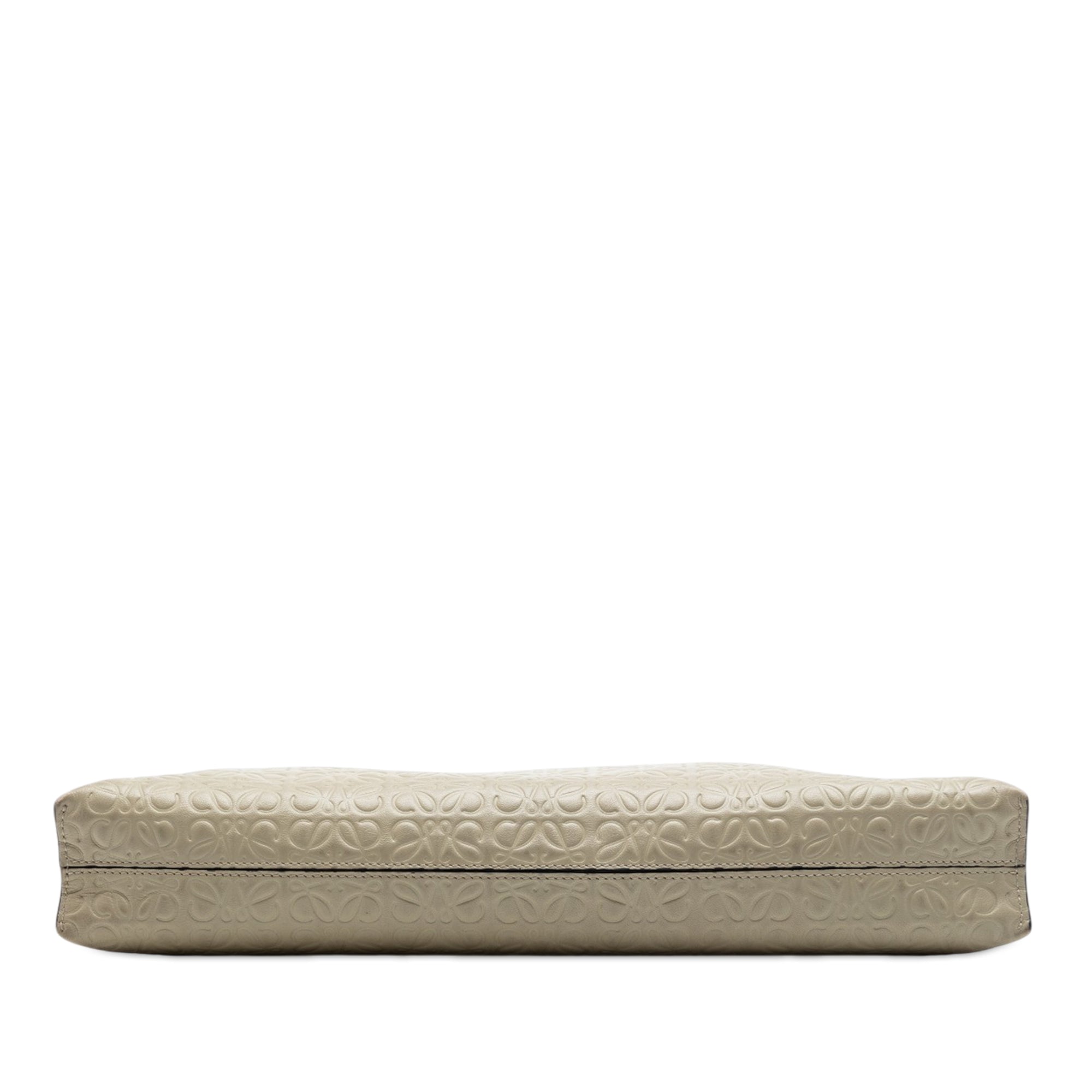 Embossed Anagram Leather Repeat T Clutch - Image 3