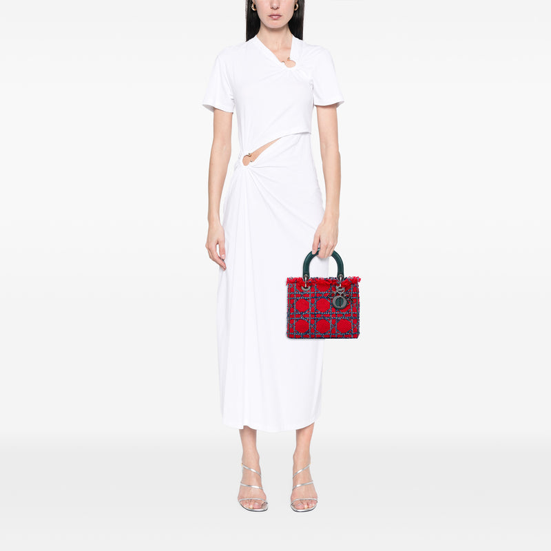 Medium Tweed Cannage Fringe Lady Dior - Image 5