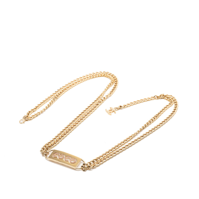 Gold Plated Strass Coco Double Chain Belt