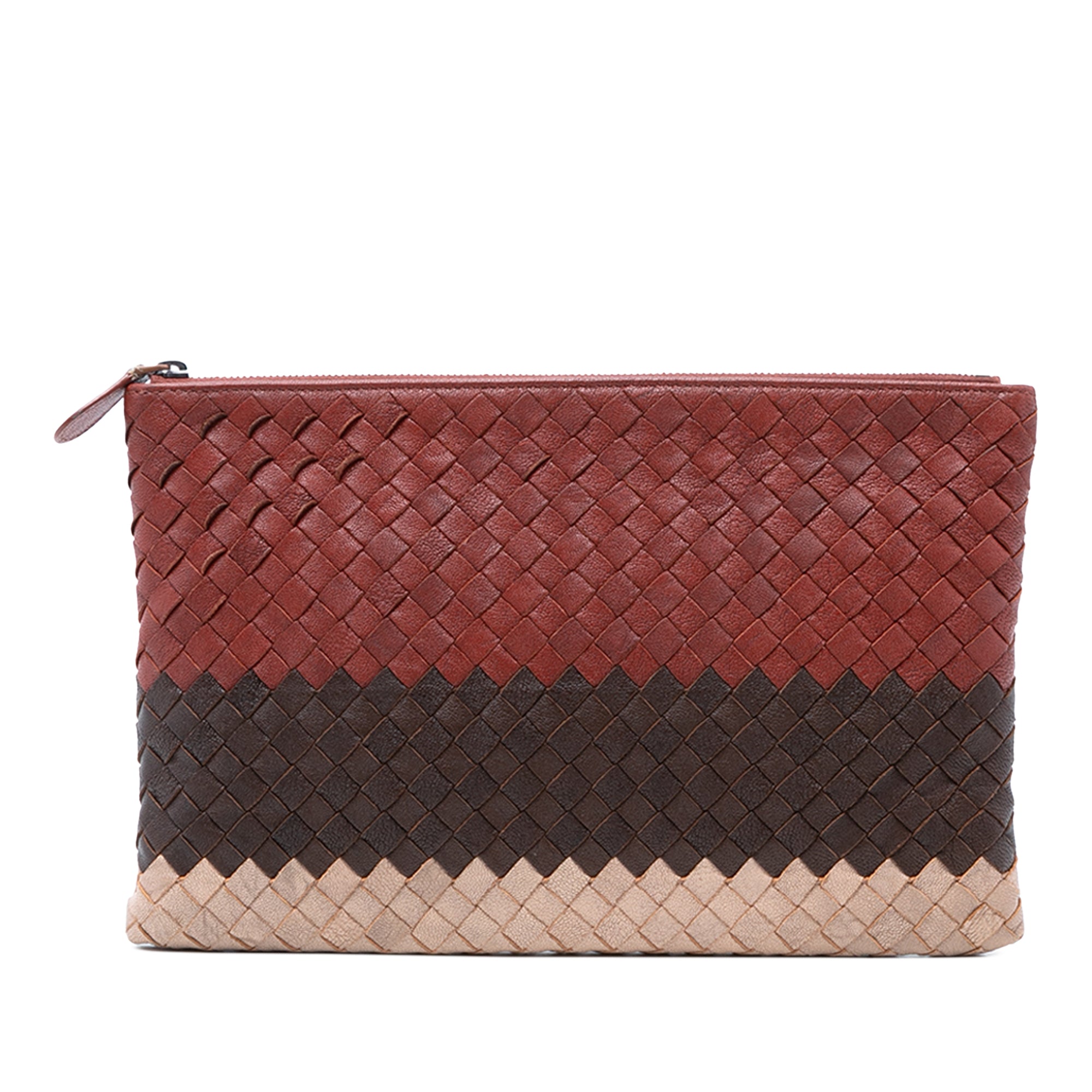 Tricolor Nappa Intrecciato Clutch - Image 1