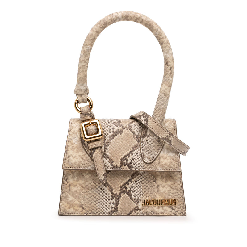 Snake Embossed Leather Le Chiquito Moyen Satchel