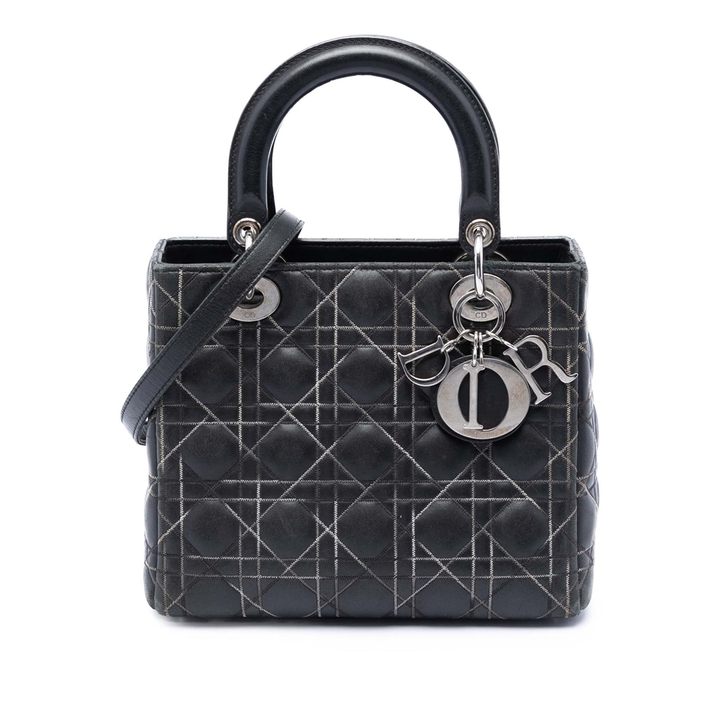 Medium Lambskin Cannage Contrast Stitch Lady Dior - Image 1