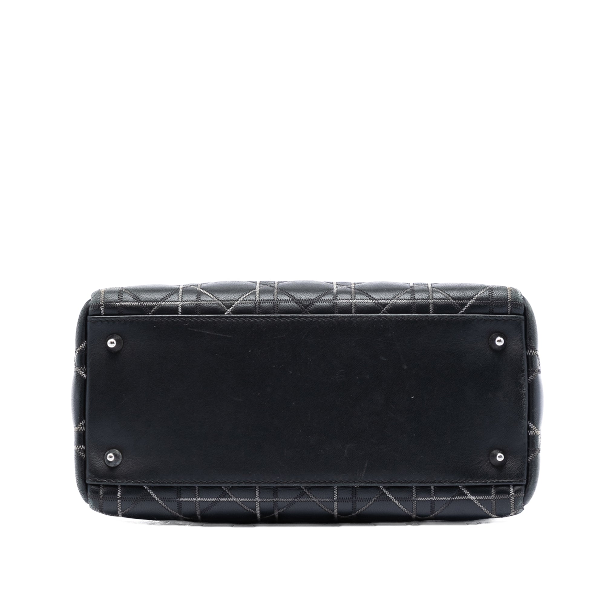 Medium Lambskin Cannage Contrast Stitch Lady Dior - Image 3