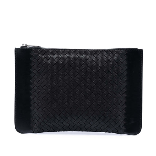 Intrecciato Trimmed Leather Clutch - Image 1