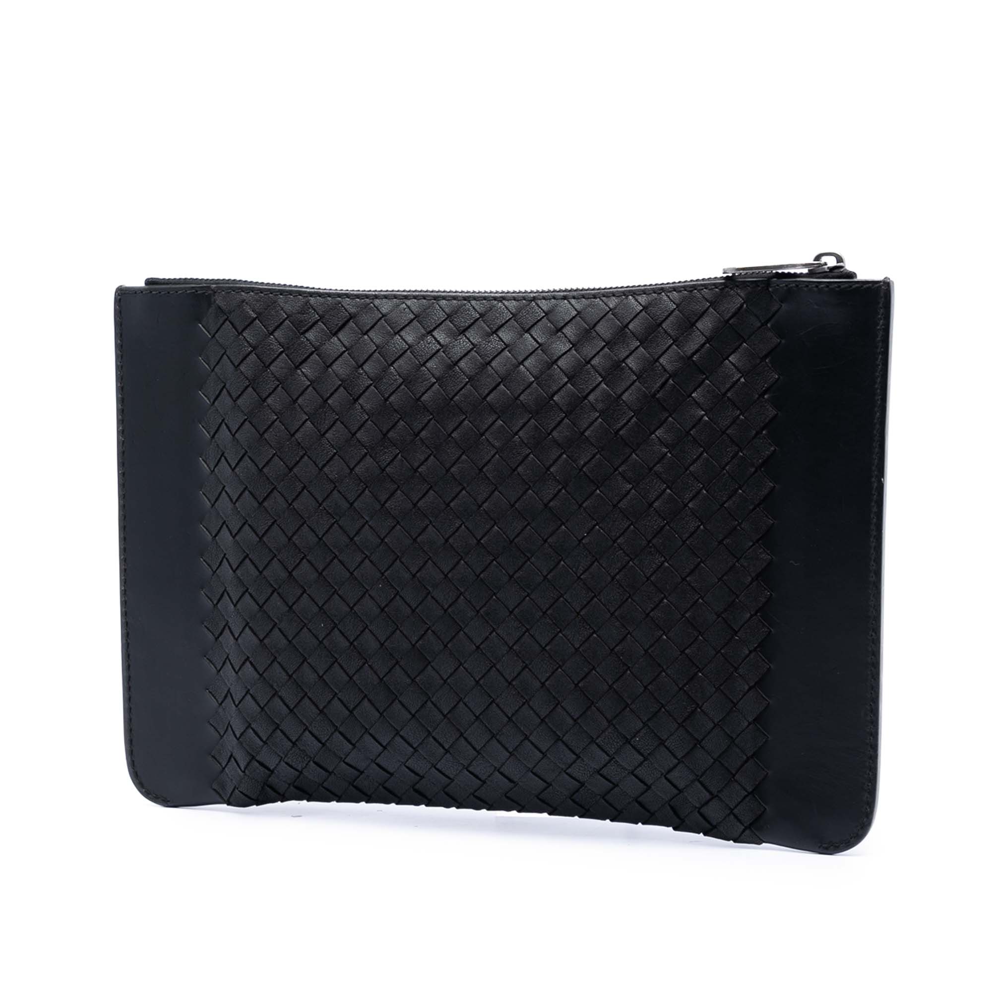 Intrecciato Trimmed Leather Clutch - Image 2