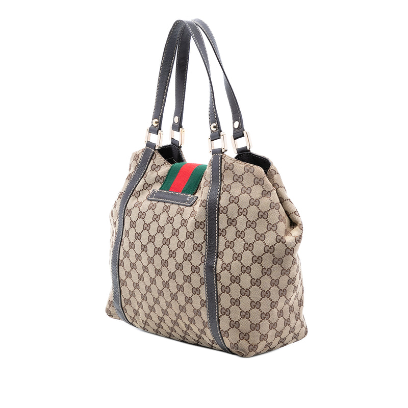 GG Canvas Web New Ladies Tote - Image 2