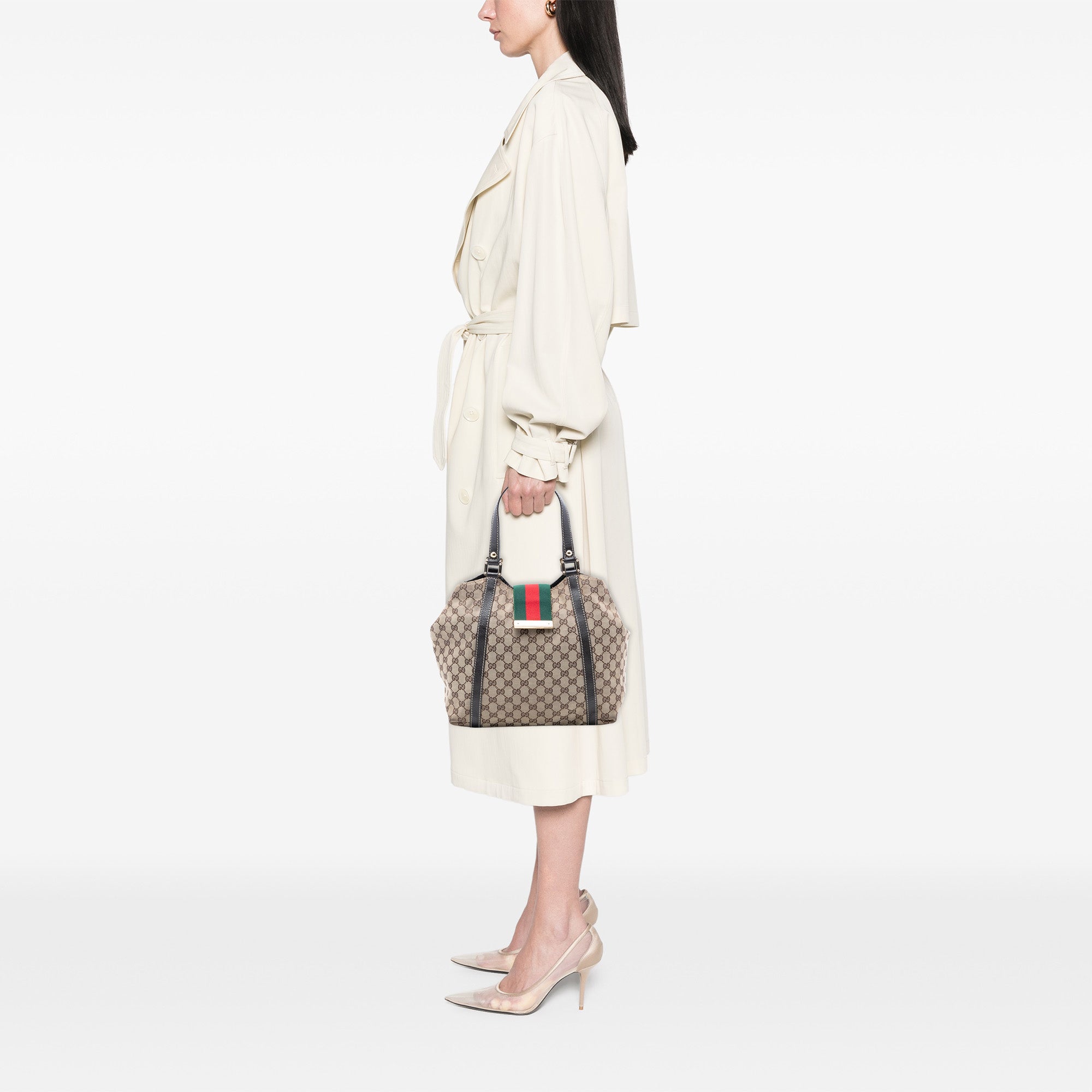 GG Canvas Web New Ladies Tote - Image 7