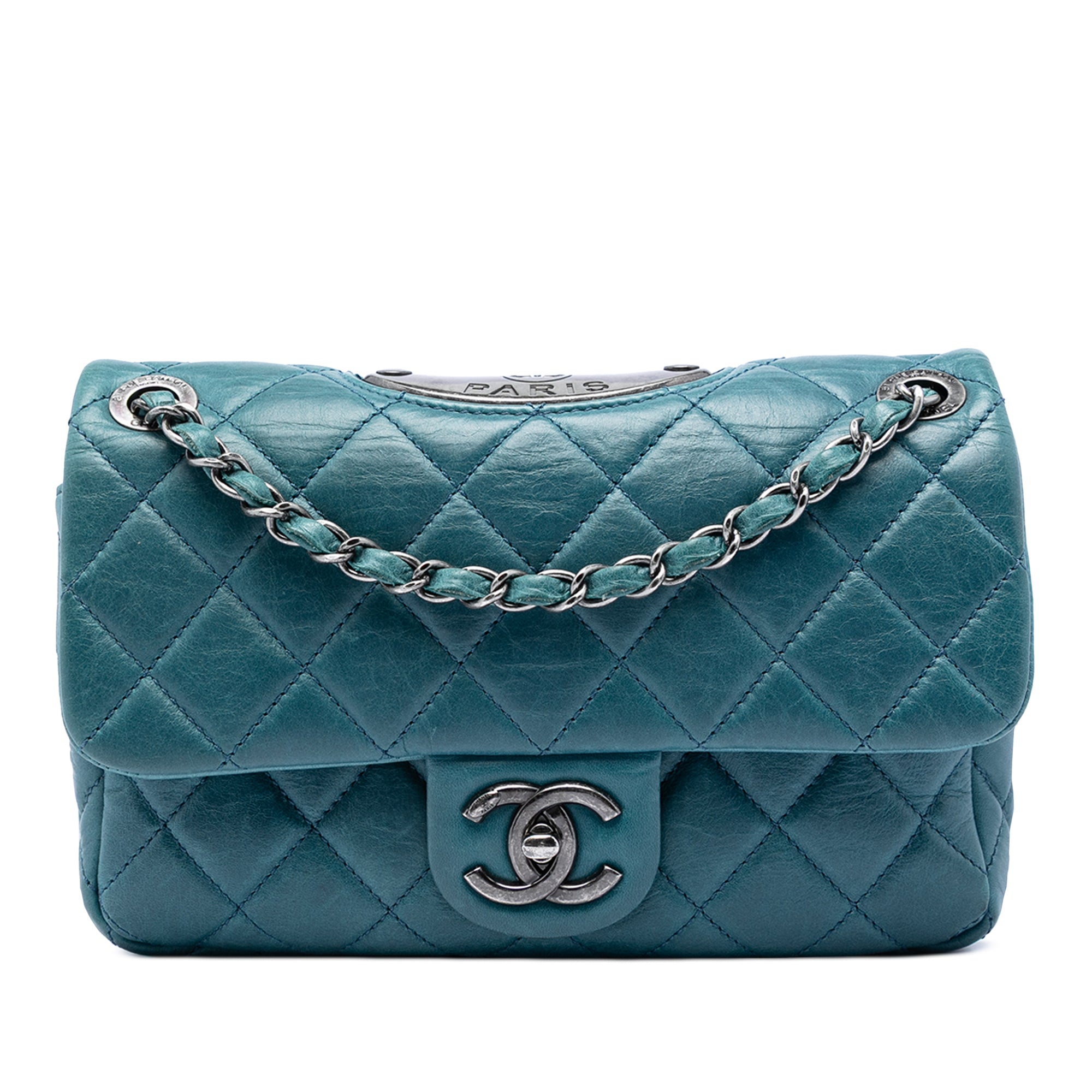Quilted Calfskin Plaque Double Flap - Image 1