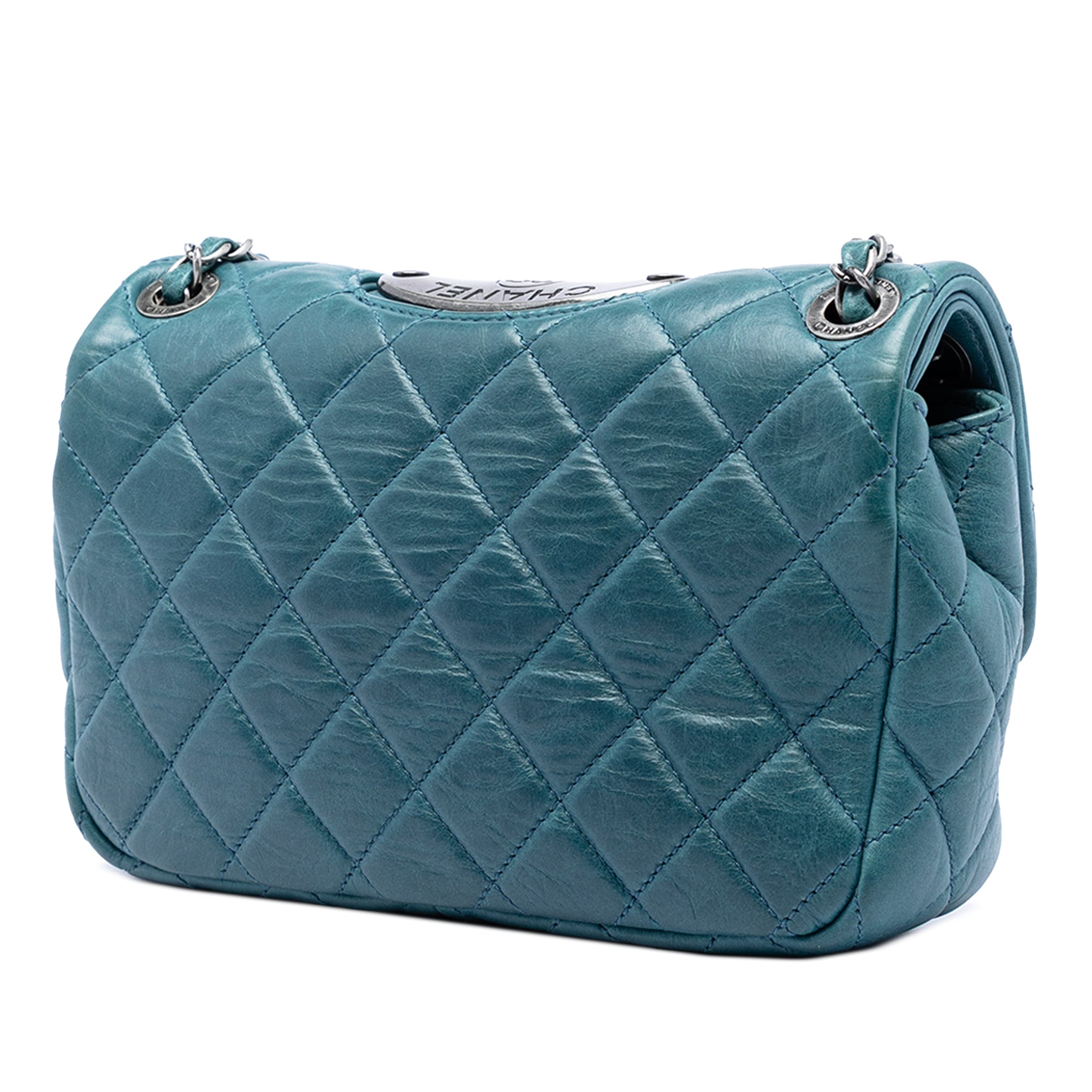 Quilted Calfskin Plaque Double Flap - Image 2