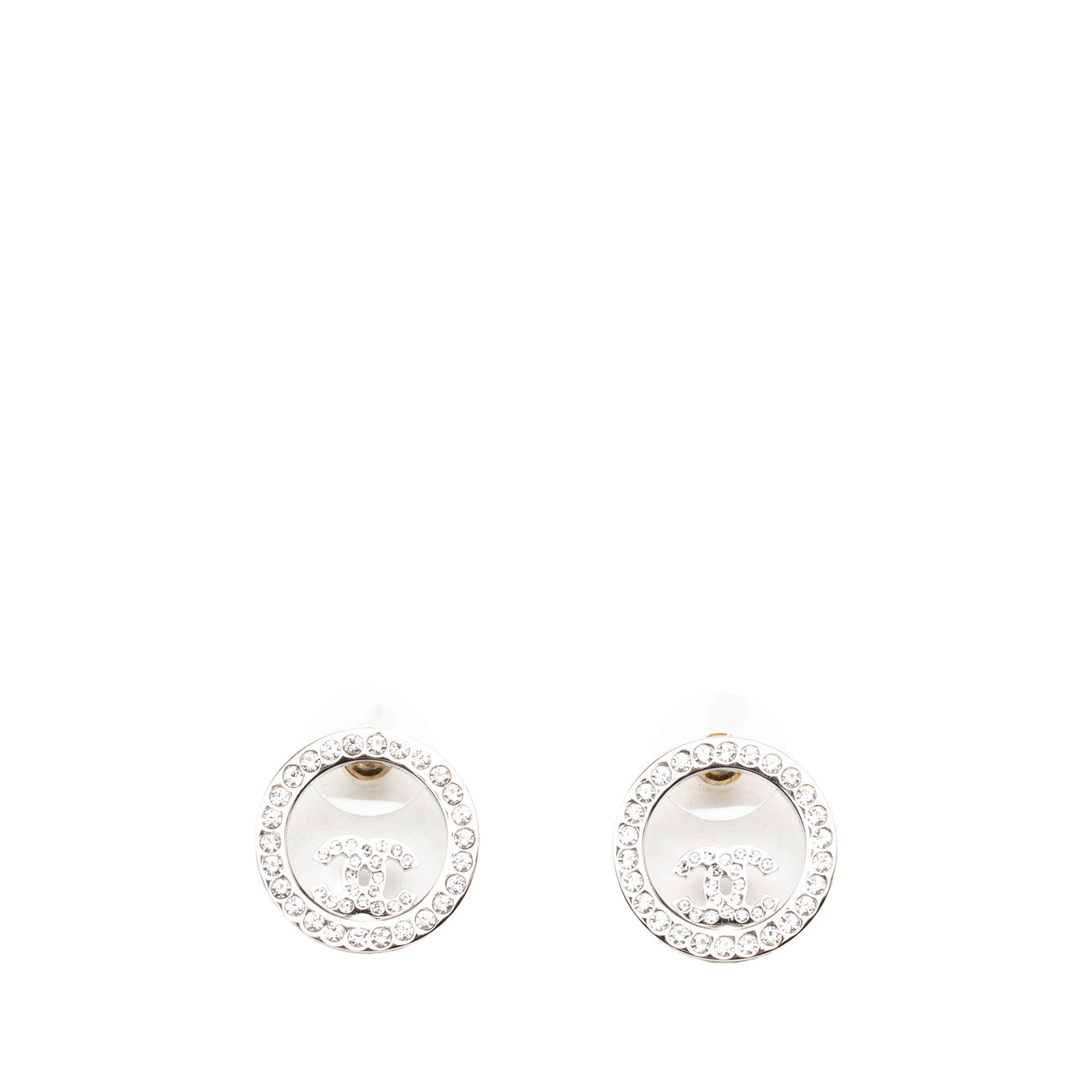 CC Brass Strass Push Back Earrings - Image 1